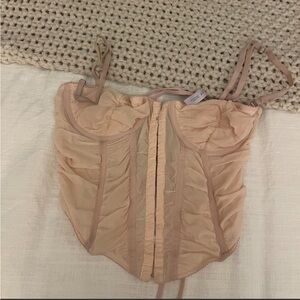 Urban Outfitters Blush Pink Ruffle Bustier Corset Top